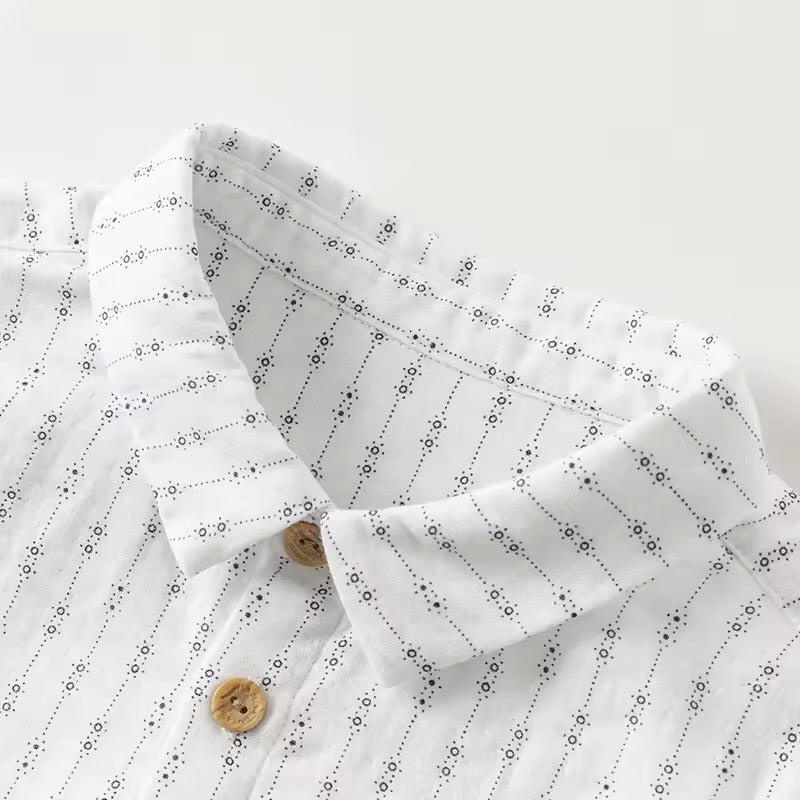 Conjunto Clássico Infantil – Camisa Texturizada e Calça Bege
