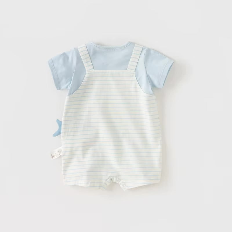 Macacão Azul Infantil Clássico com Bordado Exclusivo