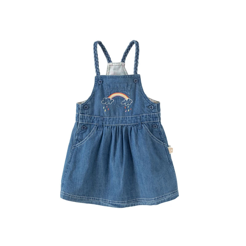 Jardineira Jeans Bordada