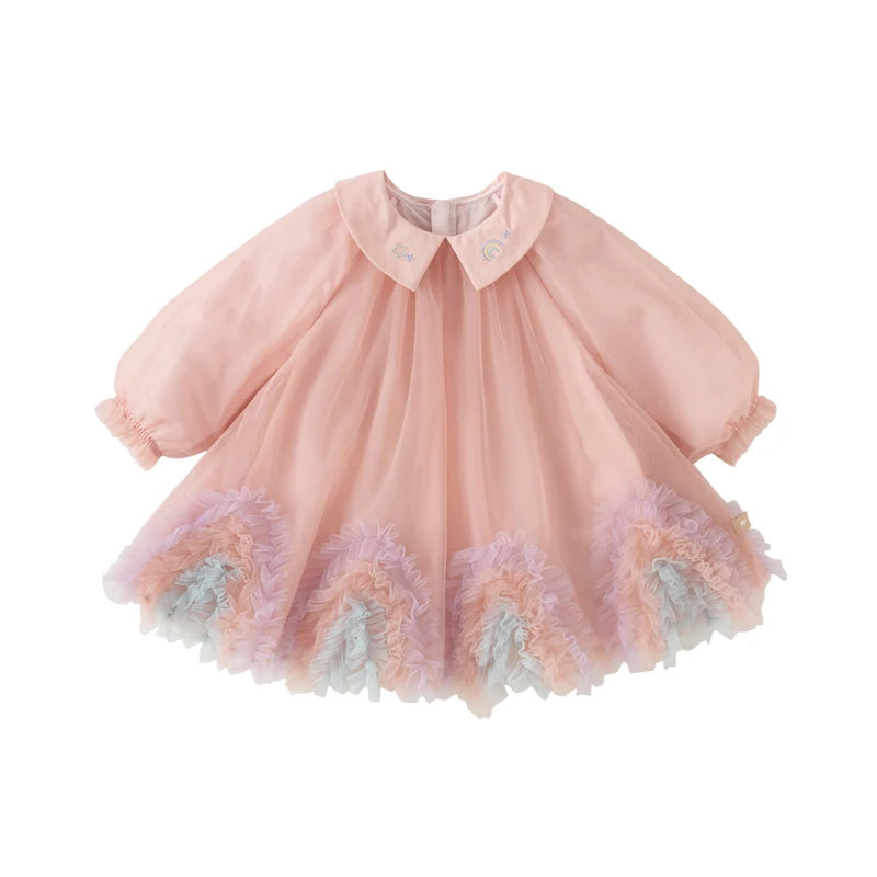 Vestido de Tule Rosa Luxuoso