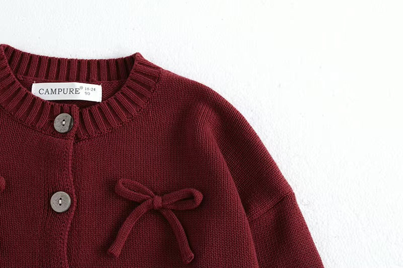 Cardigan Infantil de Tricô com Laços – Elegância e Conforto para Sua Criança! - Petititete