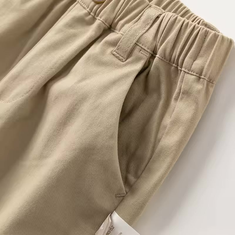Conjunto Clássico Infantil – Camisa Texturizada e Calça Bege
