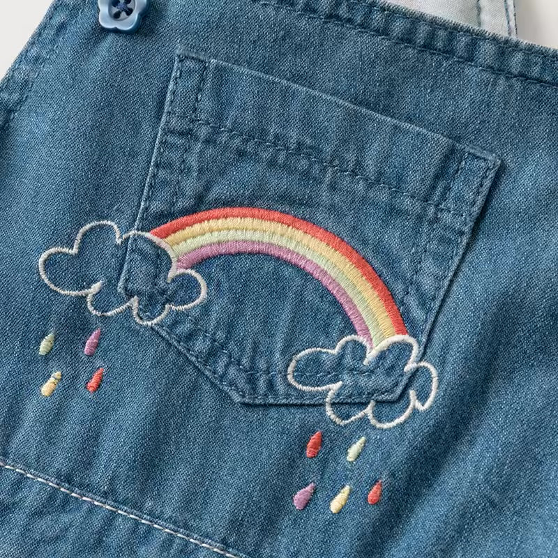 Jardineira Jeans Bordada