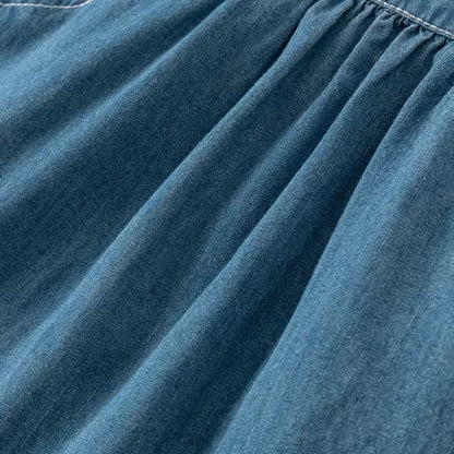 Jardineira Jeans Bordada