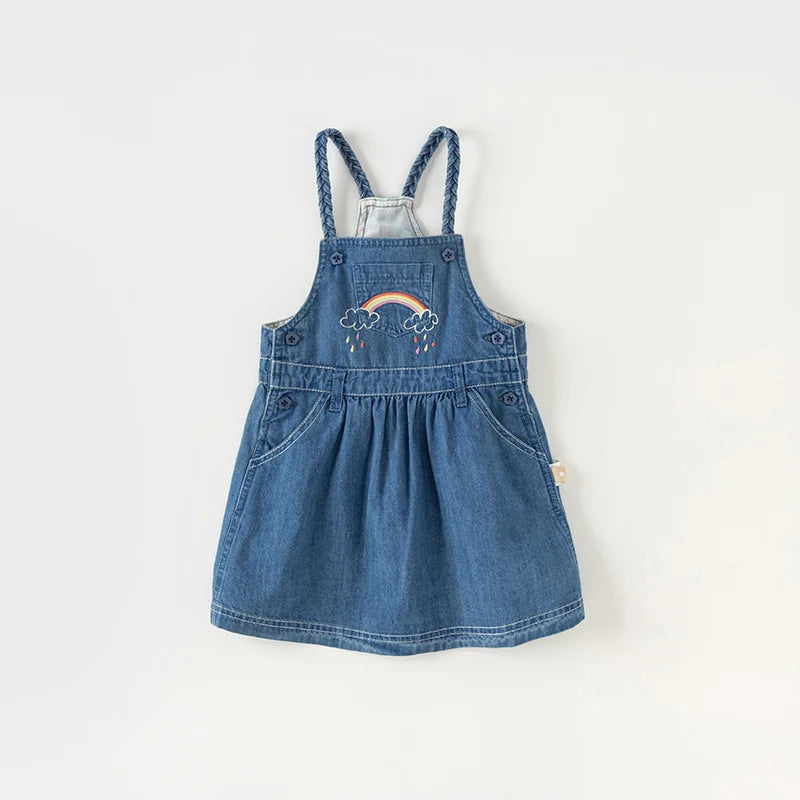 Jardineira Jeans Bordada