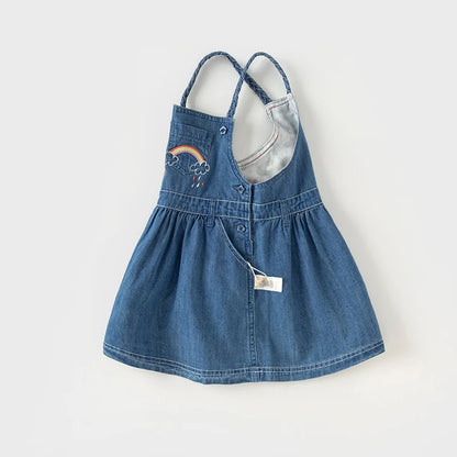 Jardineira Jeans Bordada