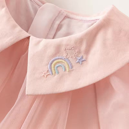 Vestido de Tule Rosa Luxuoso