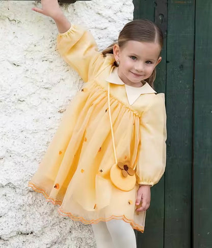 Vestido Amarelo com Bordado