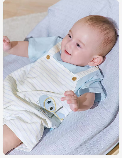 Macacão Azul Infantil Clássico com Bordado Exclusivo
