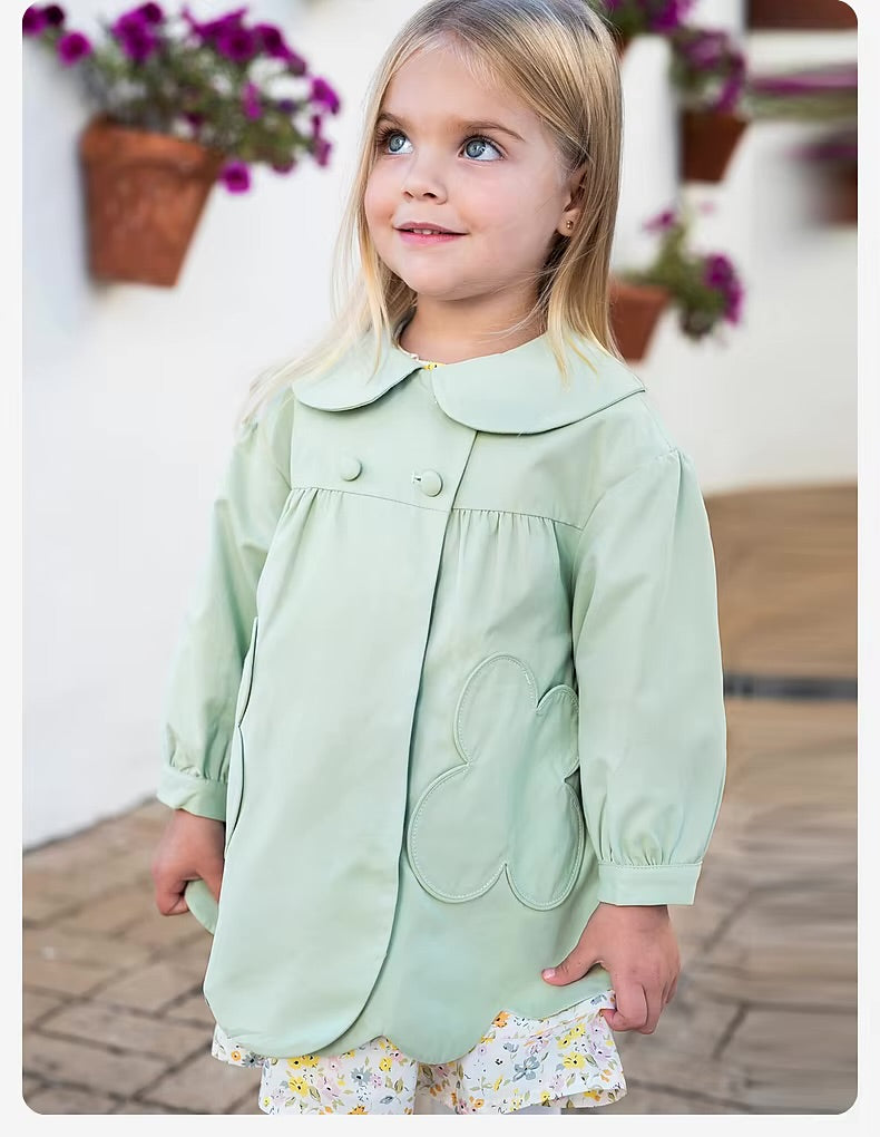 Casaco Jardin Pistache com Bolsos Florais