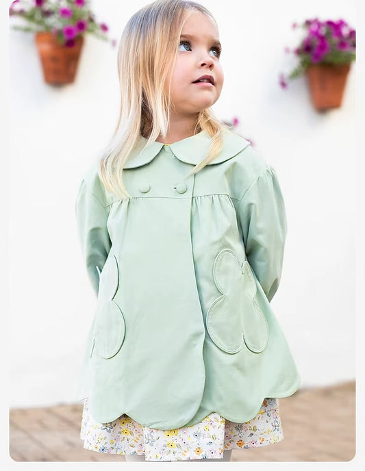 Casaco Jardin Pistache com Bolsos Florais