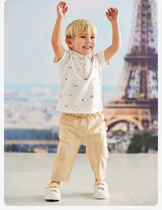Camisa Polo Infantil - Estampa de Carros