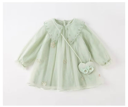 Vestido Verde Floral com Tule Bordado