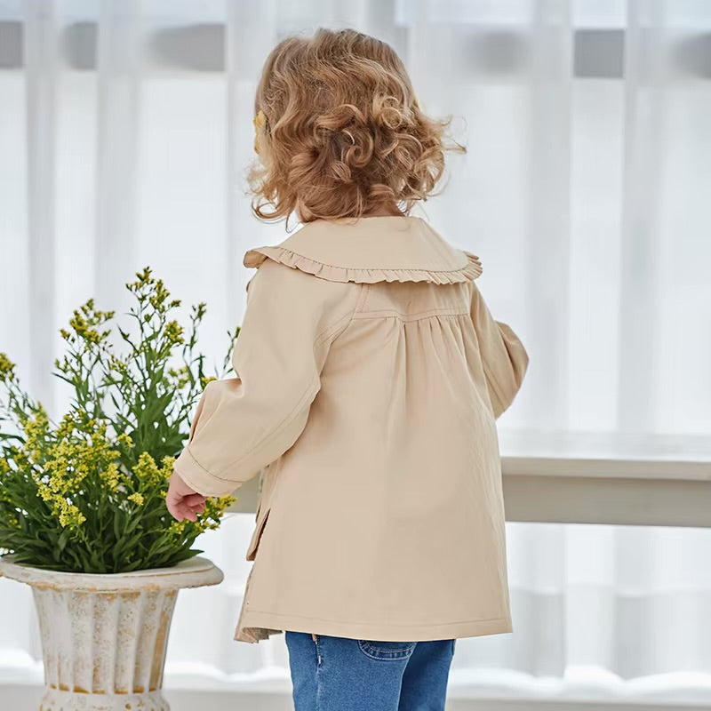 Casaco Beige Fleur com Saia Bordada