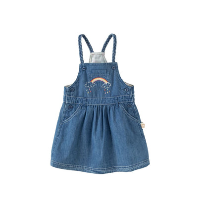 Jardineira Jeans Bordada