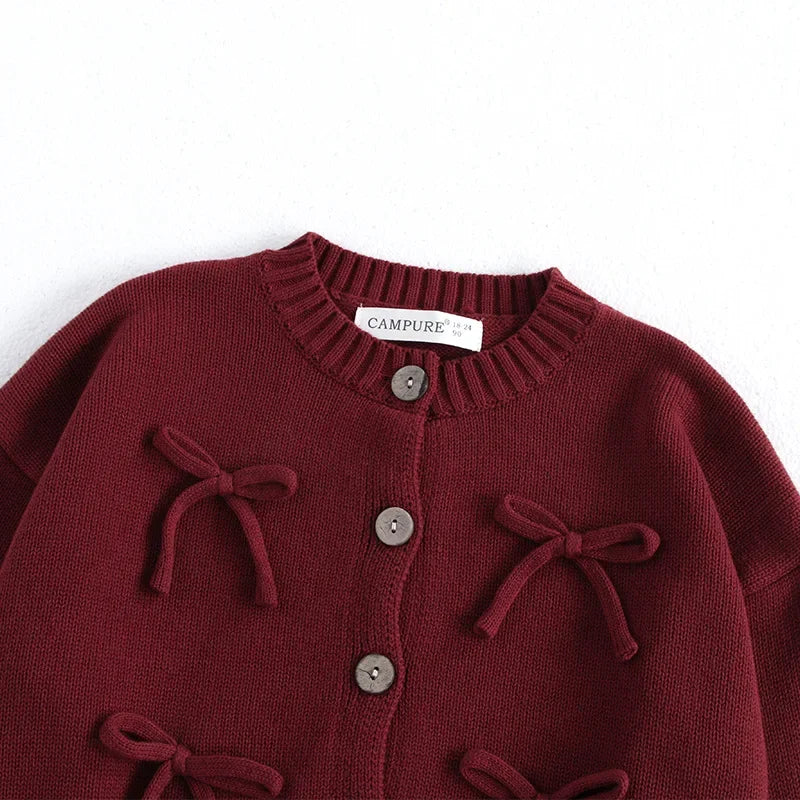 Cardigan Infantil de Tricô com Laços – Elegância e Conforto para Sua Criança! - Petititete
