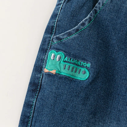 Calça Denim Petit Croco