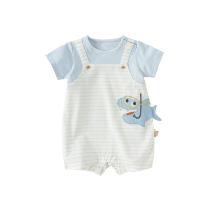 Macacão Azul Infantil Clássico com Bordado Exclusivo
