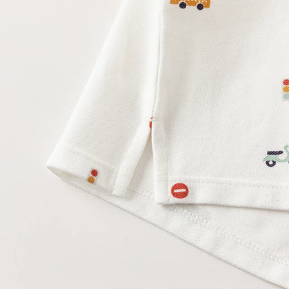 Camisa Polo Infantil - Estampa de Carros