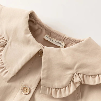 Casaco Beige Fleur com Saia Bordada