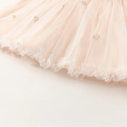 Vestido de Tule Bordado com Camadas