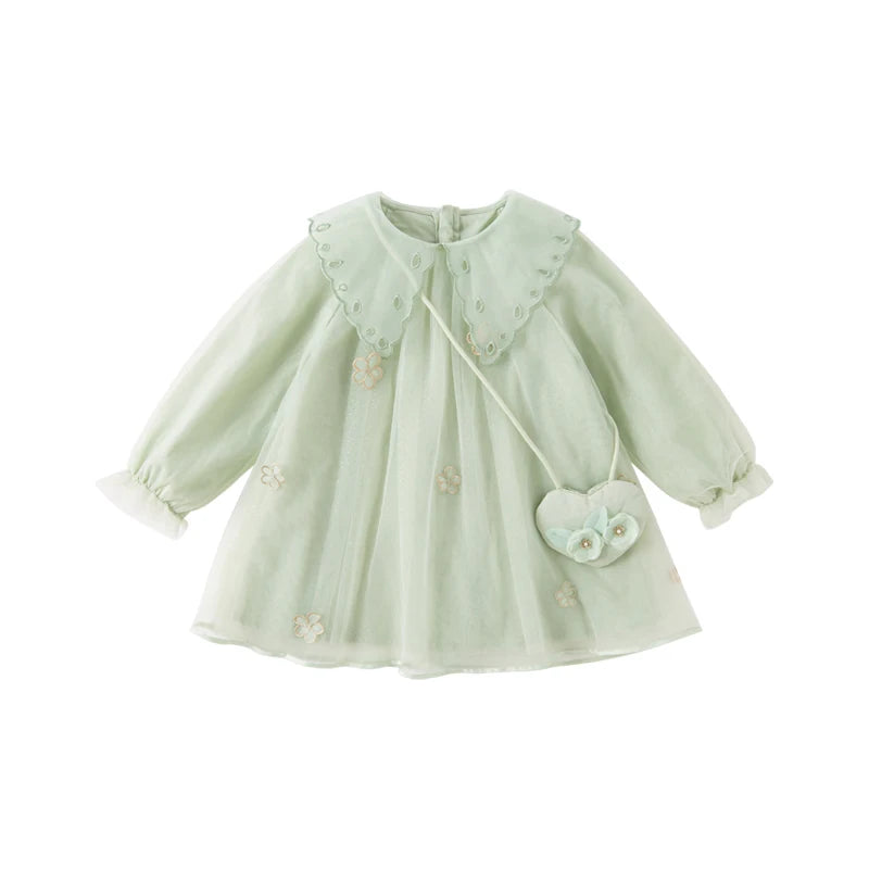 Vestido Verde Floral com Tule Bordado