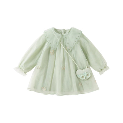 Vestido Verde Floral com Tule Bordado